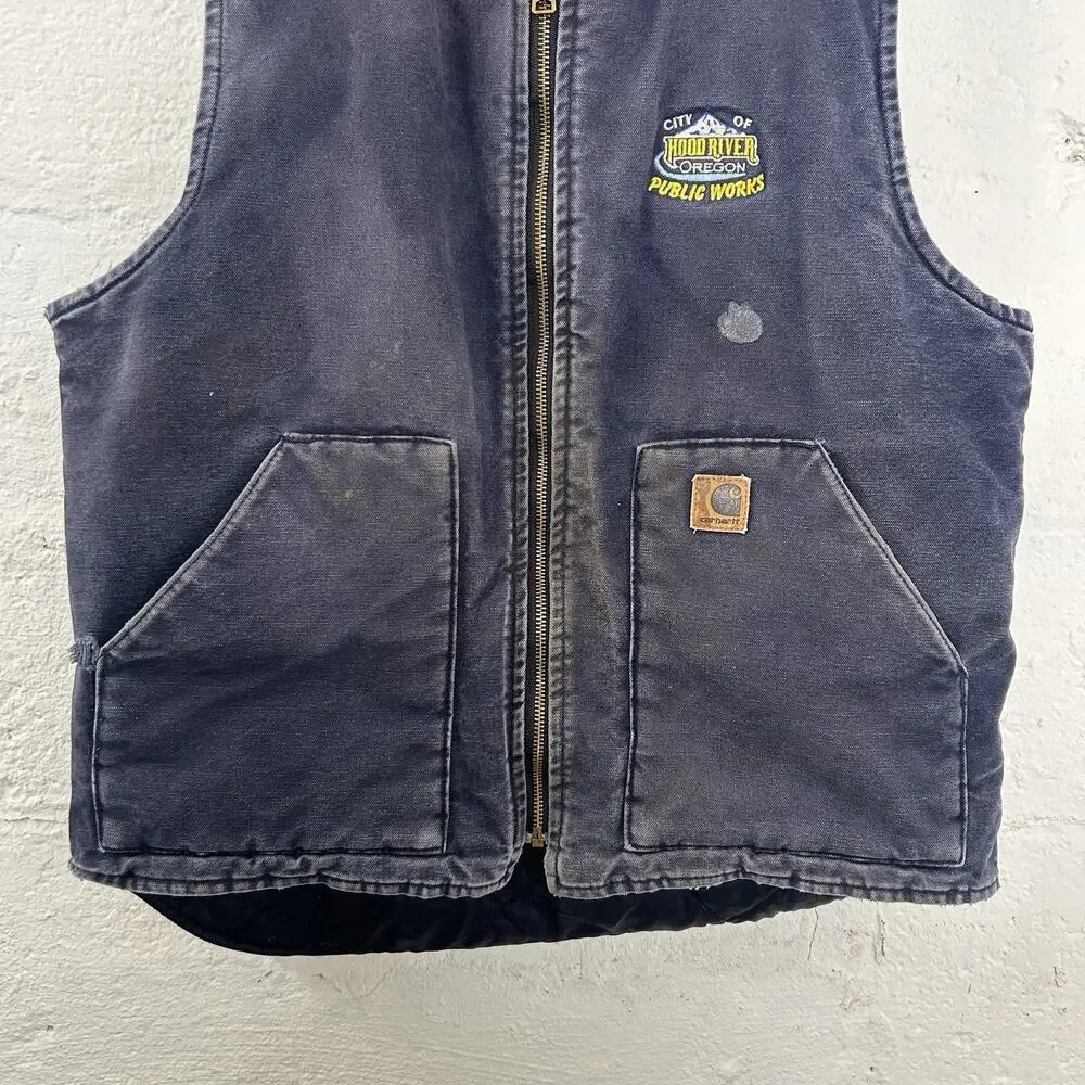 Vintage Faded Carhartt Quilted Artic Vest “Midnight Blue”